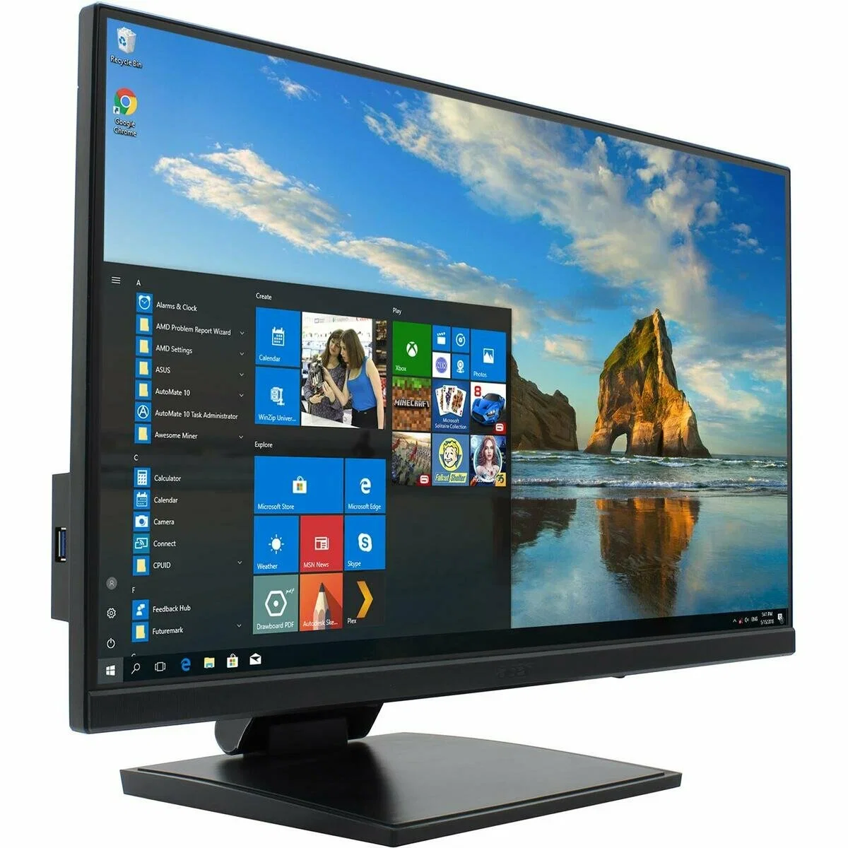 Монитор Acer 23,8'' UT241YAbmihuzx 16:9, IPS, FHD, 4ms, 250cd, 75Hz, HDMI, USB, USB-C, SPK, HAS