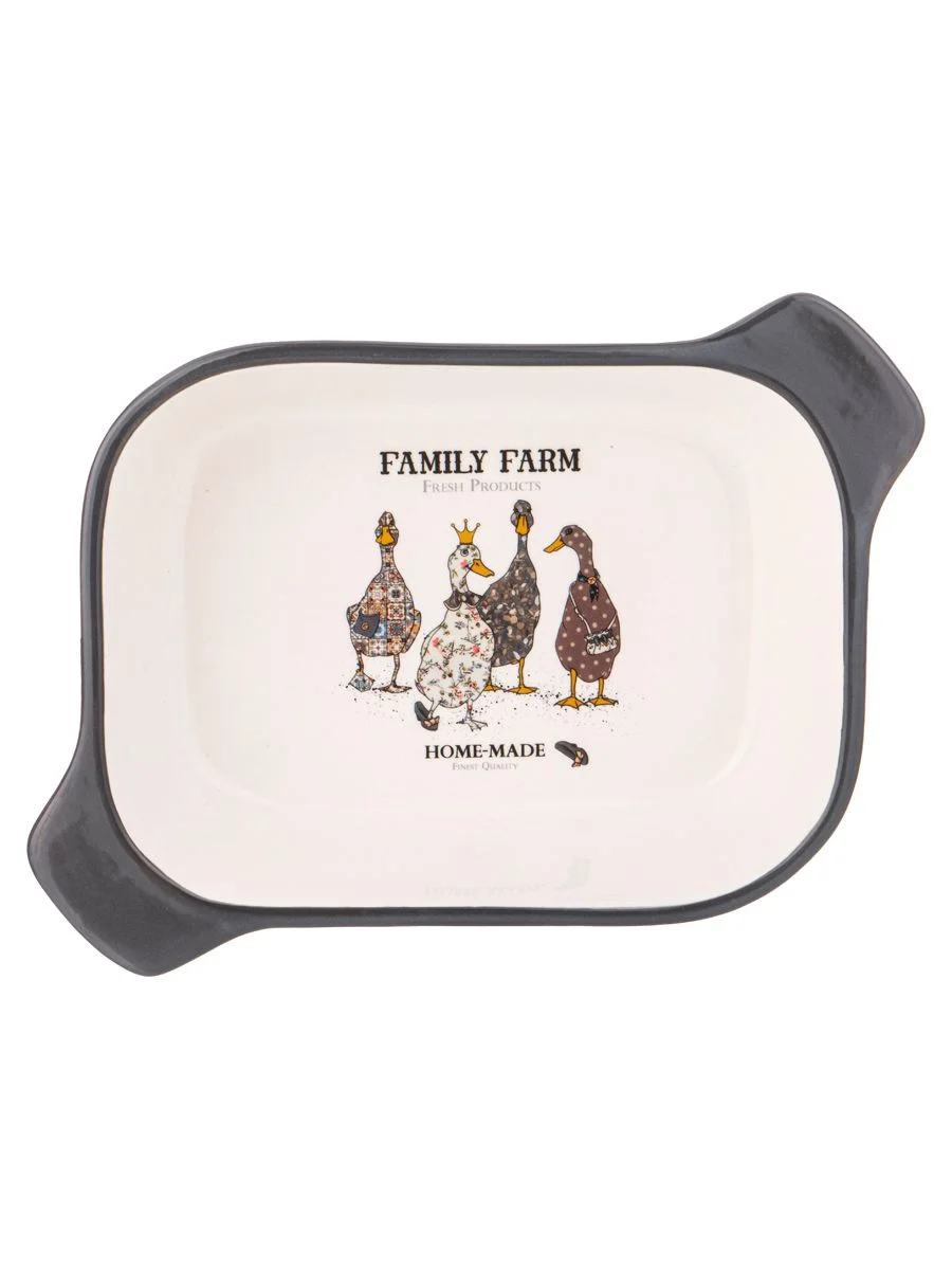 ФОРМА ДЛЯ ЗАПЕКАНИЯ "FAMILY FARM" С ПЛАСТИКОВОЙ КРЫШКОЙ 25,5*19*6,5 СМ