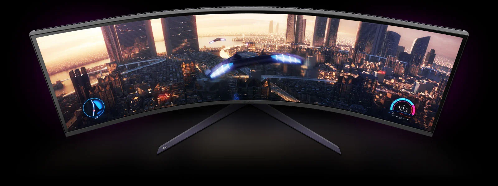 Монитор 49" LG UltraGear 49GR85DC-B VA 5120x1440, 240 Гц, 1 мс, 32:9, 450 кд/м2, 2xHDMI, 1xDP, изогнутый, черный