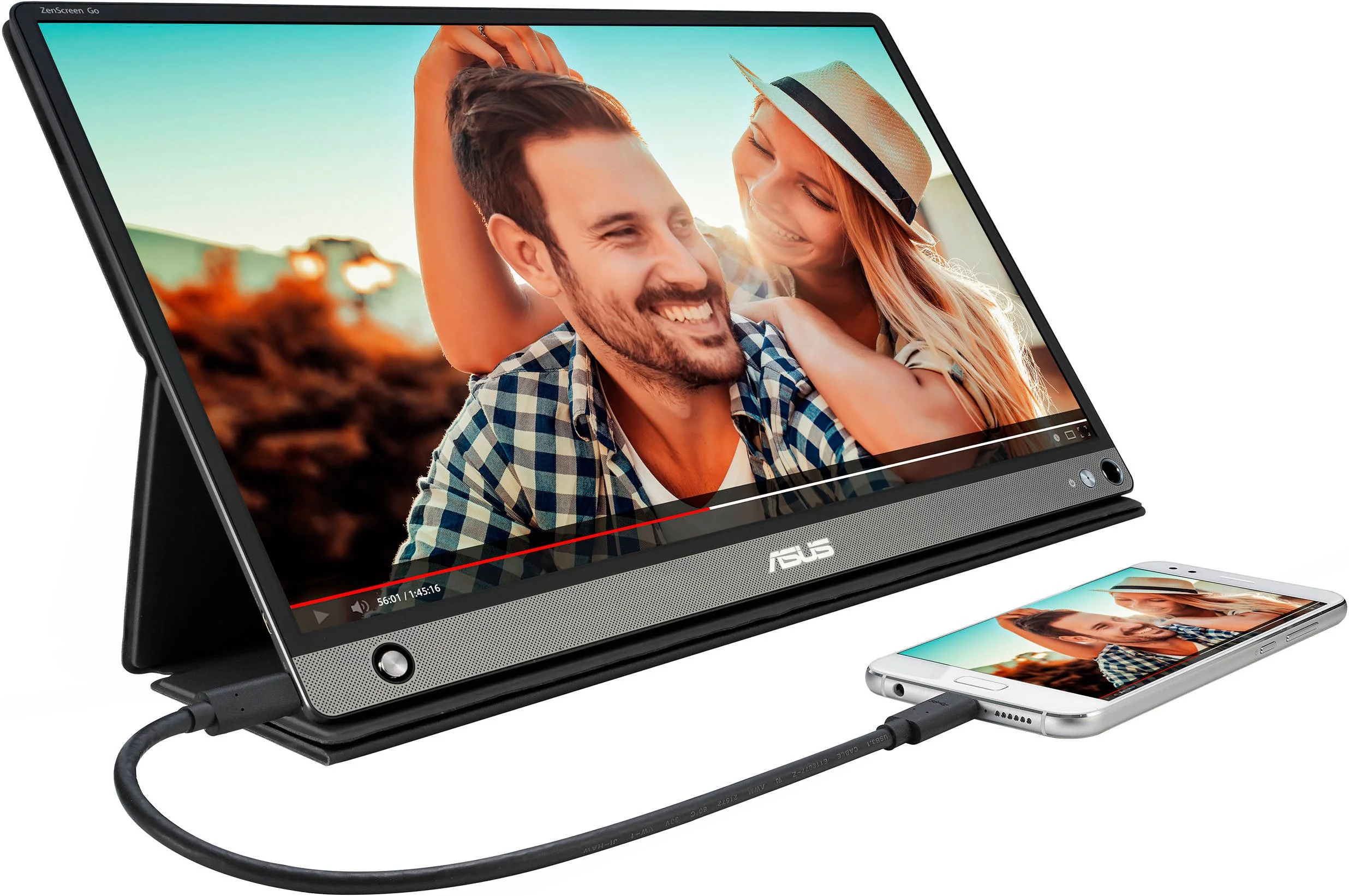 Монитор 15.6" ASUS ZenScreen MB16AHP IPS 1920x1080, 60 Гц, 5 мс, 16:9, 250 кд/м², micro HDMI, USB-C, динамики, черный