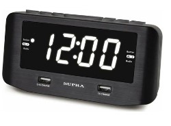 Радио часы SUPRA SRC-14U Черный (FM, интерфейс USB)