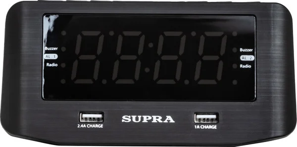 Радио часы SUPRA SRC-14U Черный (FM, интерфейс USB)