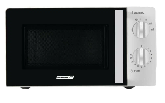 СВЧ печь-соло RENOVA MMS-20W2 бело/черный 700 Вт, 20 л, механика