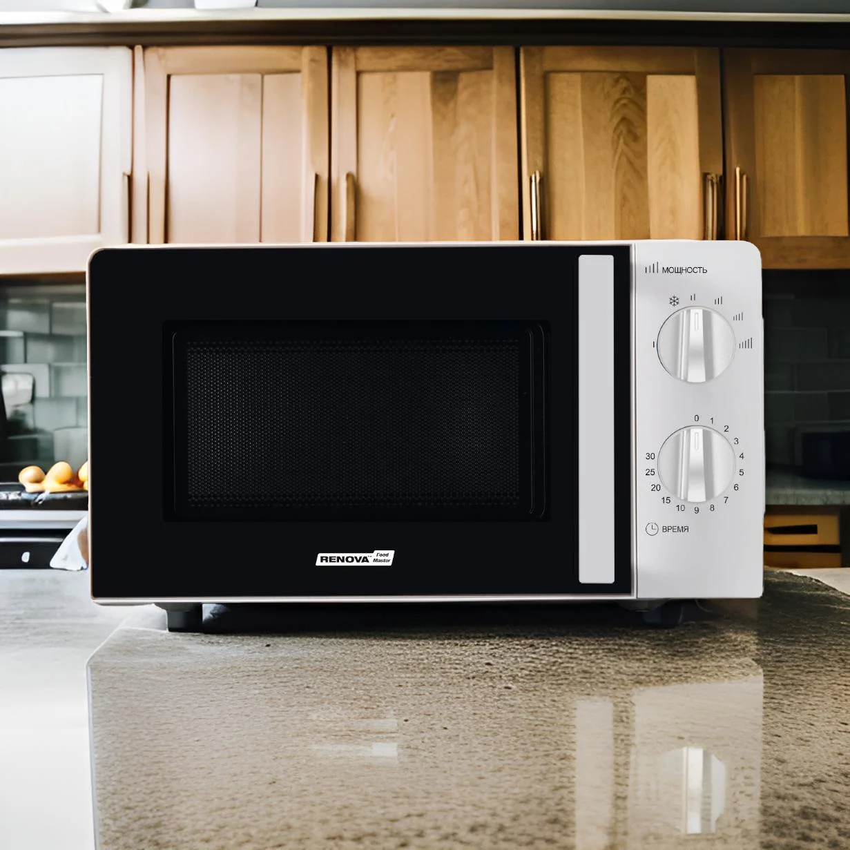 СВЧ печь-соло RENOVA MMS-20W2 бело/черный 700 Вт, 20 л, механика