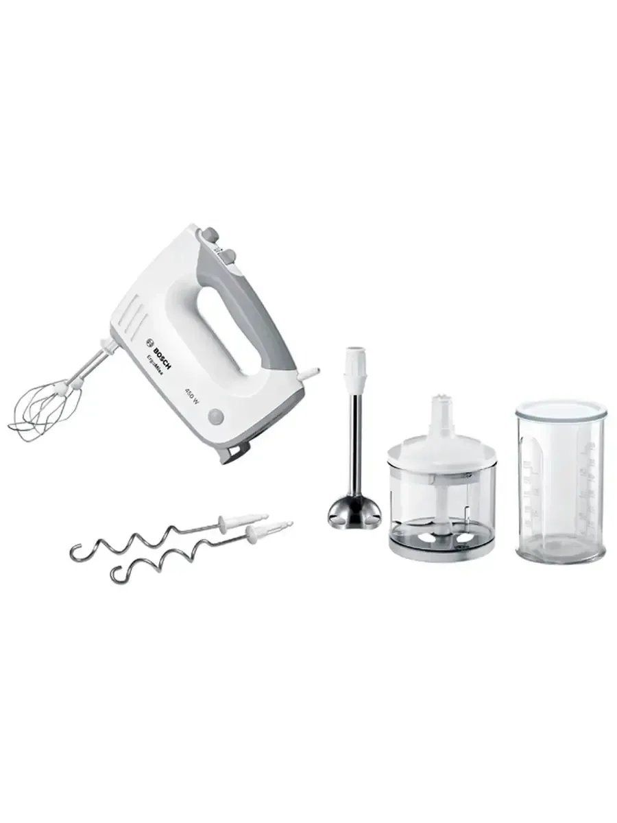Миксер Bosch MFQ 36480 450Вт, 5 насадок, стакан 700 мл, измельчитель 450мл