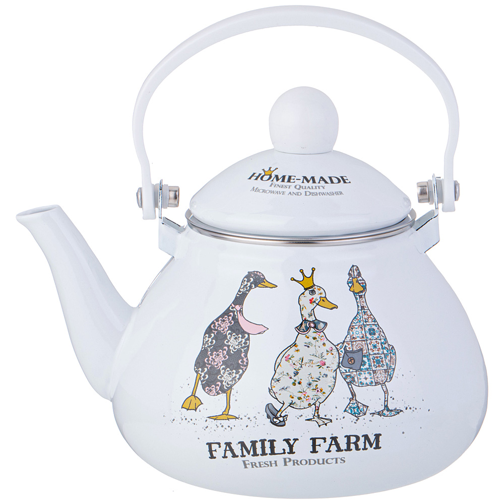ARTI-M ЧАЙНИК AGNESS  ЭМАЛИРОВАННЫЙ СЕРИЯ "FAMILY FARM", 1,3 Л
