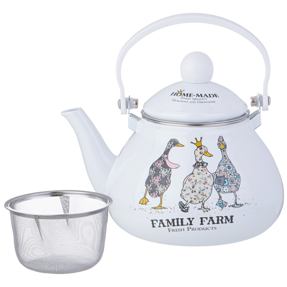 ARTI-M ЧАЙНИК AGNESS ЭМАЛИРОВАННЫЙ СЕРИЯ "FAMILY FARM", 1,3 Л