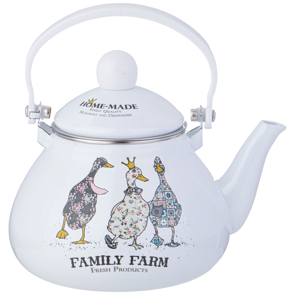 ARTI-M ЧАЙНИК AGNESS ЭМАЛИРОВАННЫЙ СЕРИЯ "FAMILY FARM", 1,3 Л