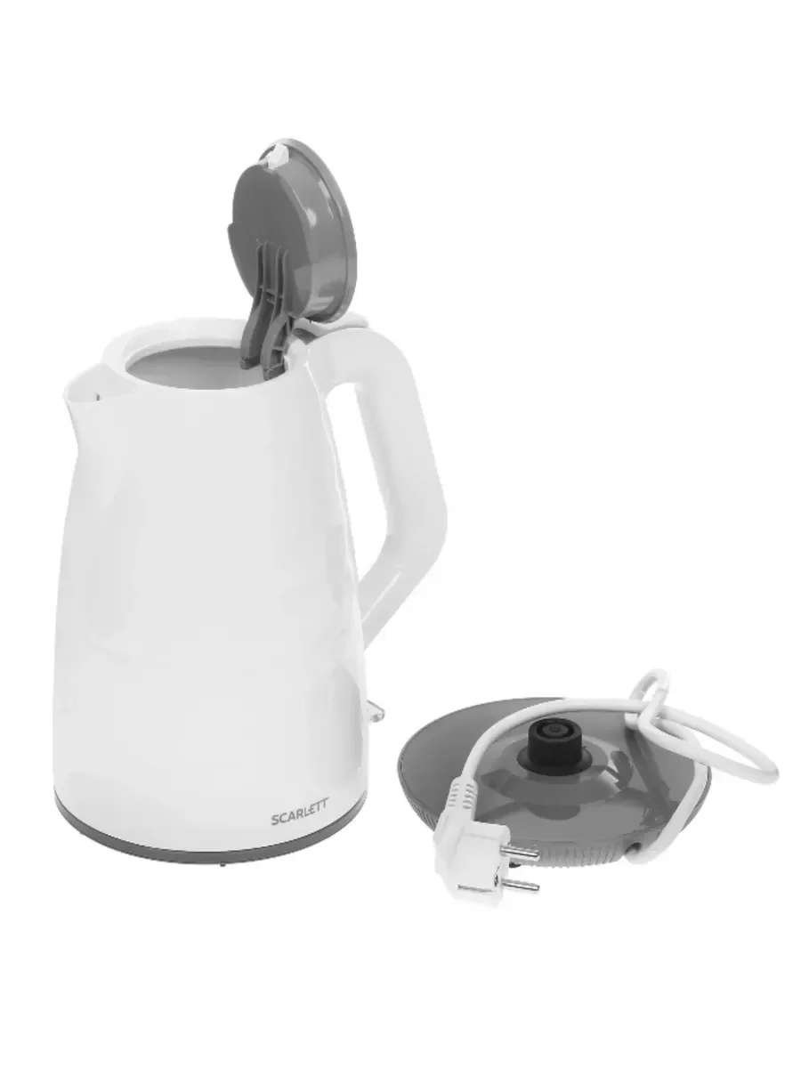 Чайник электрический Scarlett SC-EK18P49 1.7 л, 2200 Вт, белый/серый (корпус: пластик)