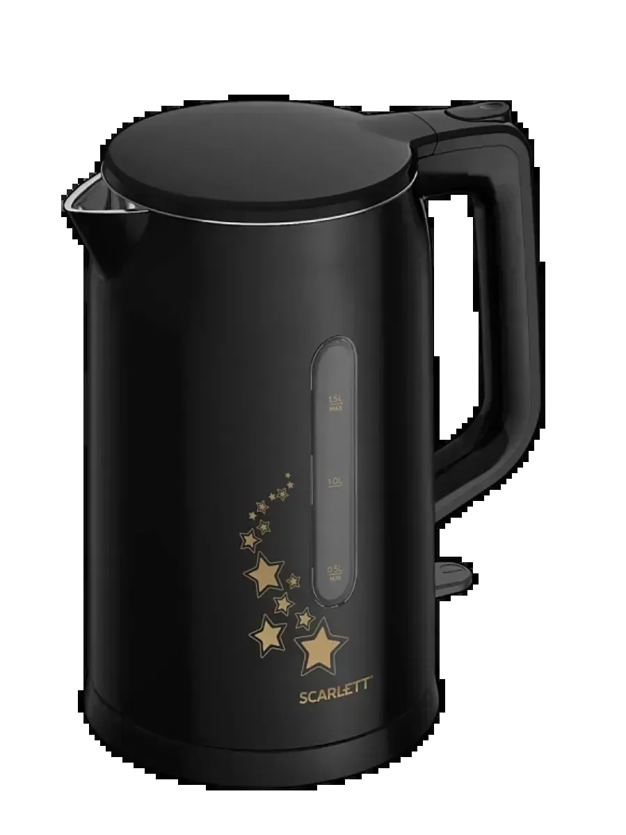 Чайник электрический Scarlett SC-EK21S45 1.5 л, 2200 Вт, черный корпус: нерж.сталь/пластик
