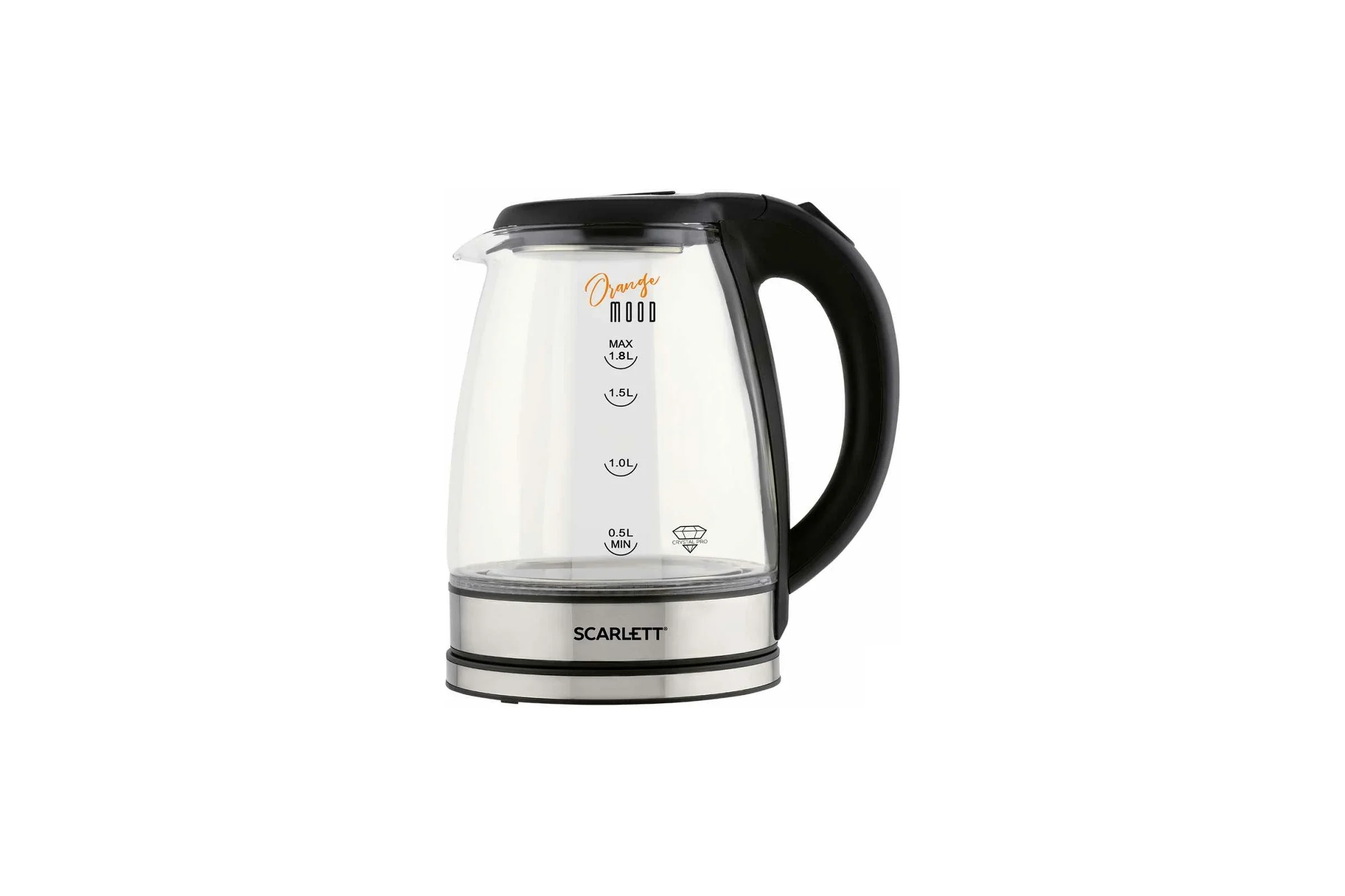 Чайник электрический Scarlett SC-EK27G36 1.8л. 1800Вт черный (корпус: стекло)