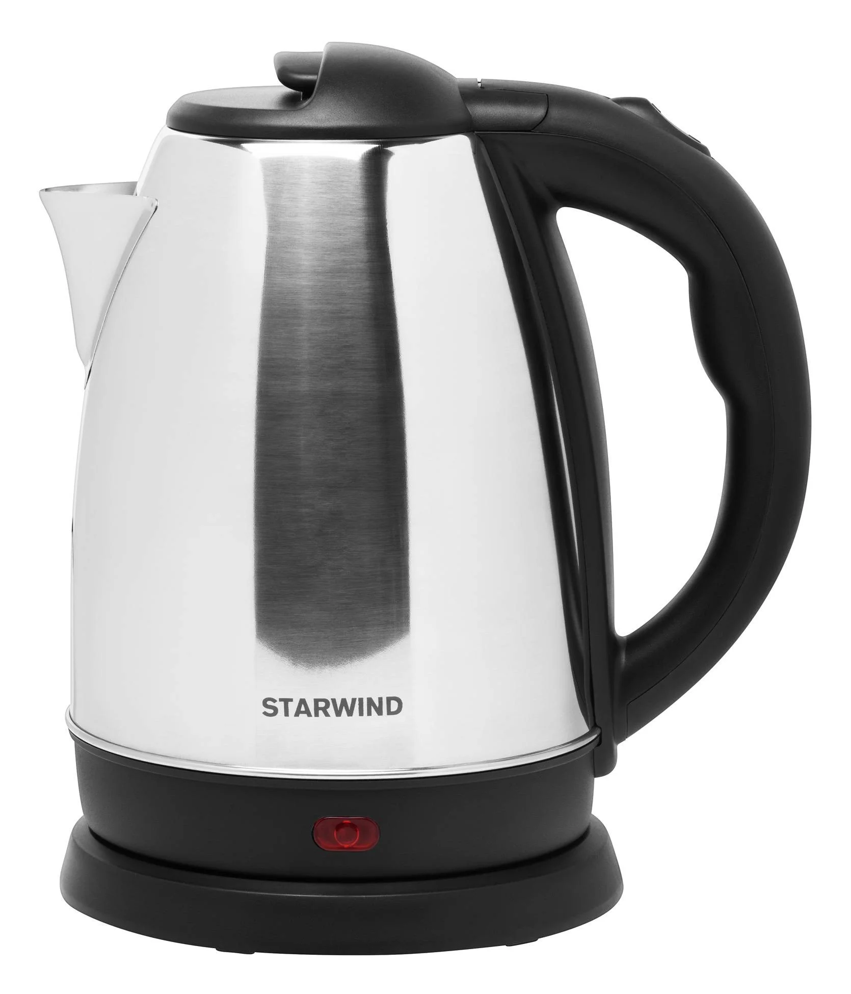 Чайник электрический Starwind SKS1053 1.8 л, 1500 Вт, серебристый/черный (корпус: нержавеющая сталь/пластик)