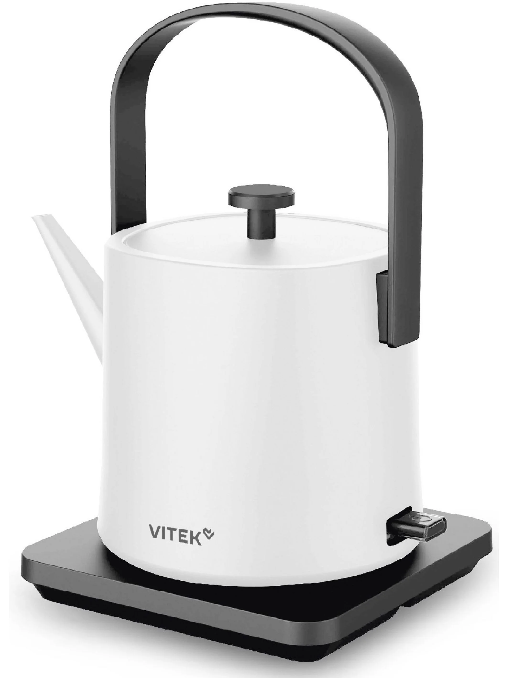 Чайник электрический Vitek VT-WK1001 0.8л. 1000Вт белый/черный корпус: металл