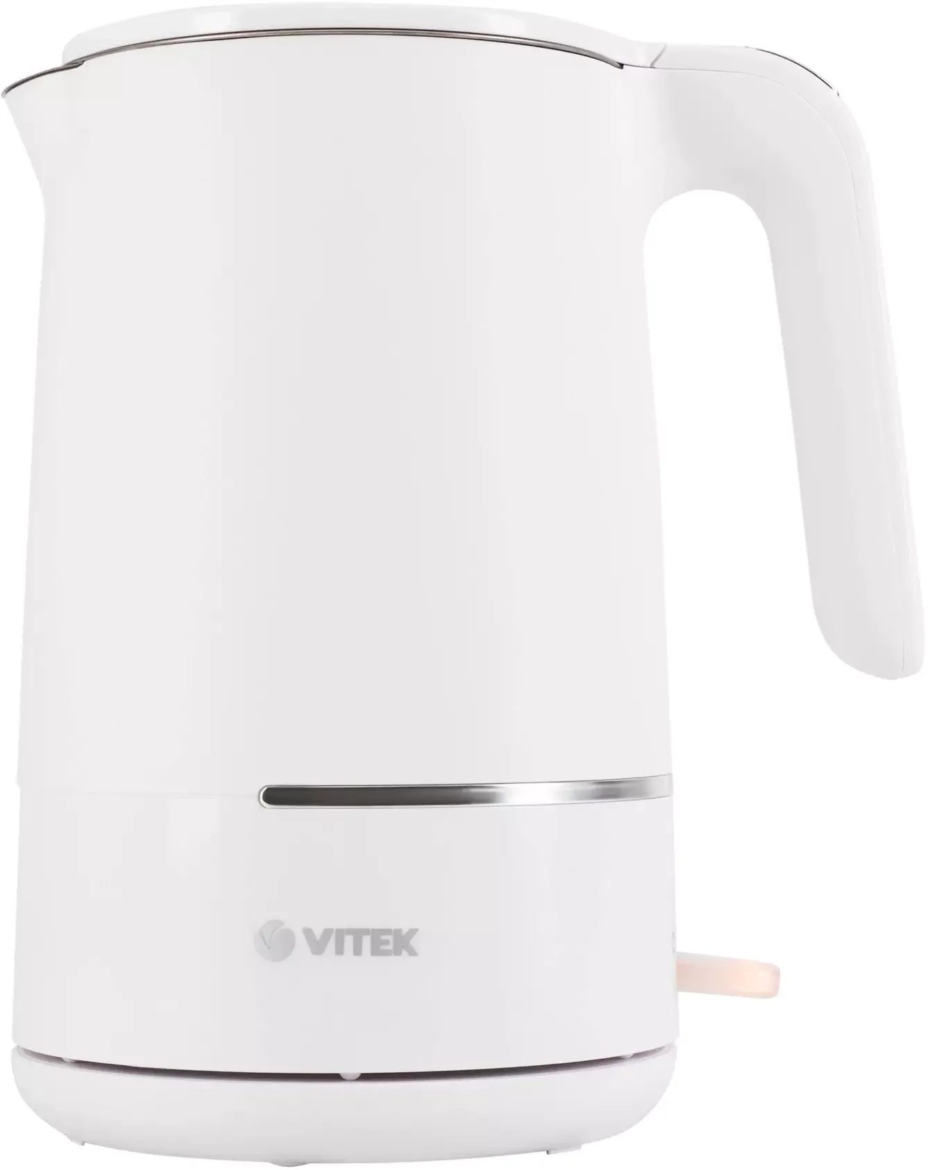 Чайник электрический Vitek VT-WK1001 0.8л. 1000Вт белый/черный корпус: металл