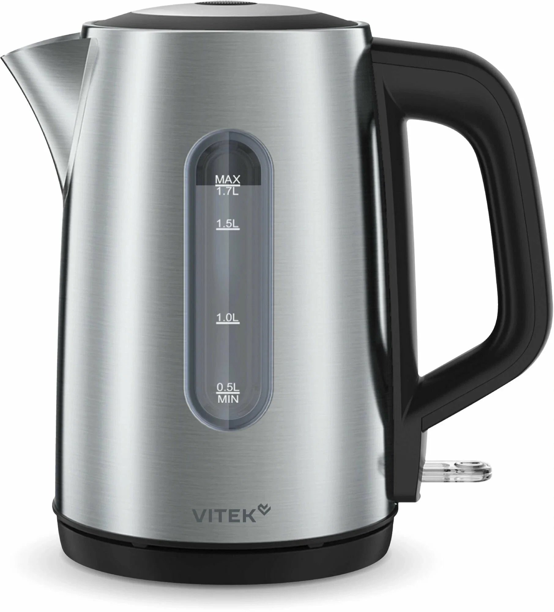 Чайник электрический Vitek VT-WK1065 1.7л. 2000Вт черный/серебристый корпус: металл