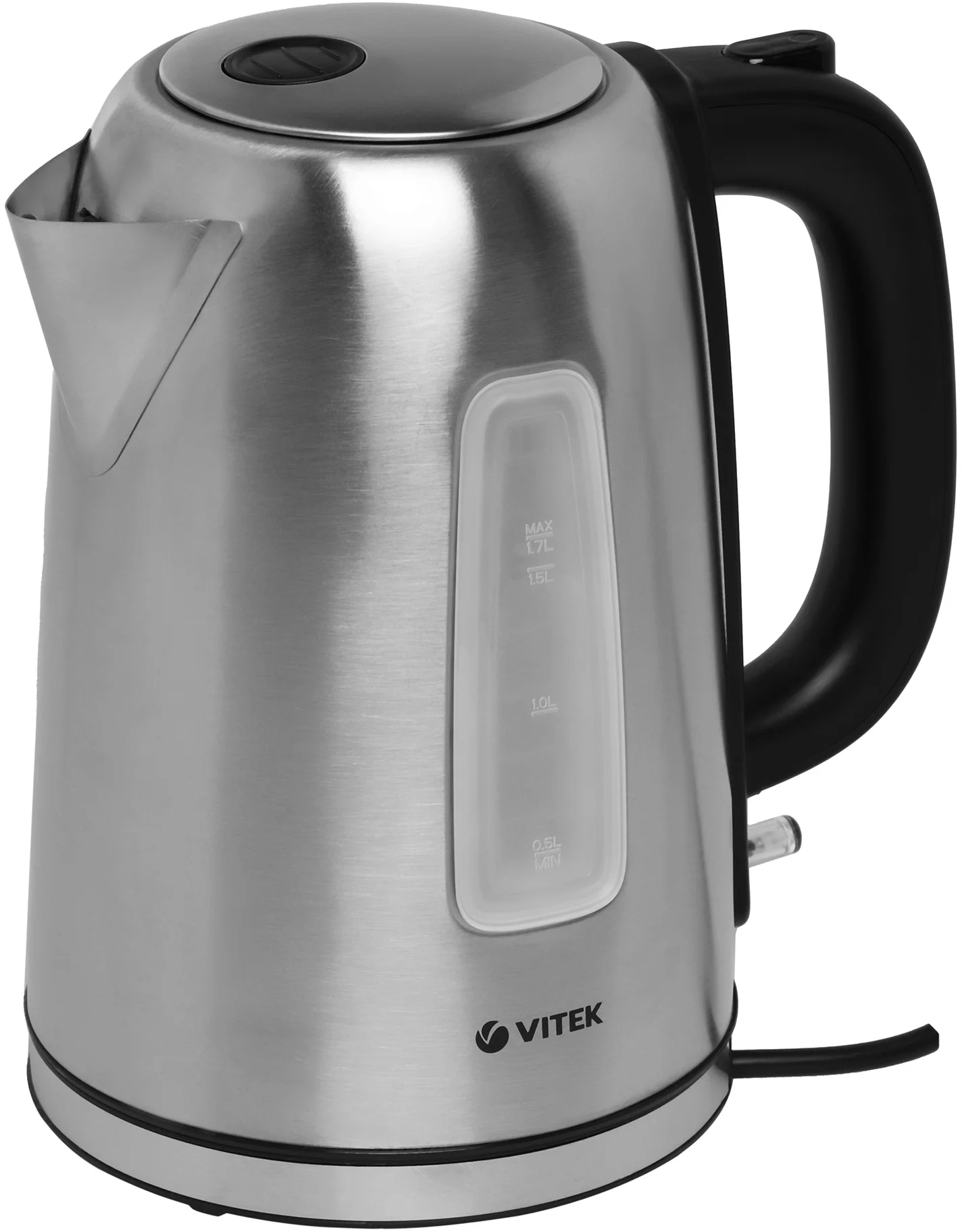 Чайник электрический Vitek VT-WK1065 1.7л. 2000Вт черный/серебристый корпус: металл
