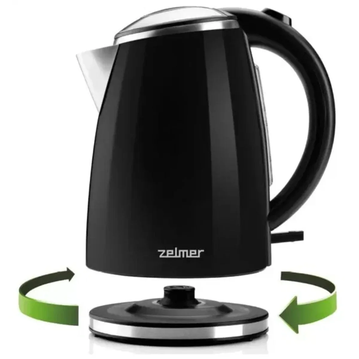 Чайник электрический Zelmer ZCK1274B 1.7 л, 2200 Вт, черный корпус: металл