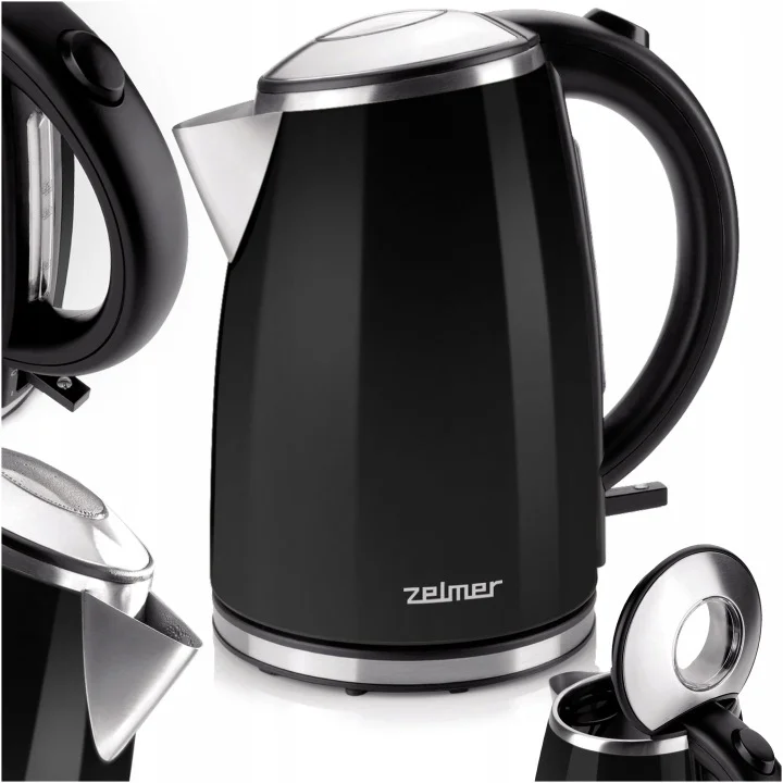 Чайник электрический Zelmer ZCK1274B 1.7 л, 2200 Вт, черный корпус: металл