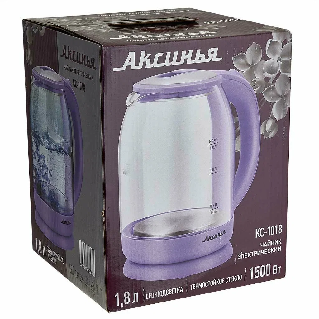 Чайник электрический АКСИНЬЯ КС-1018 сиреневый