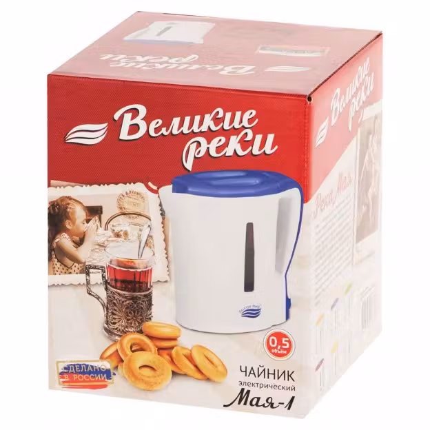 Чайник электрический Великие Реки Мая-1 бело-оранжевый