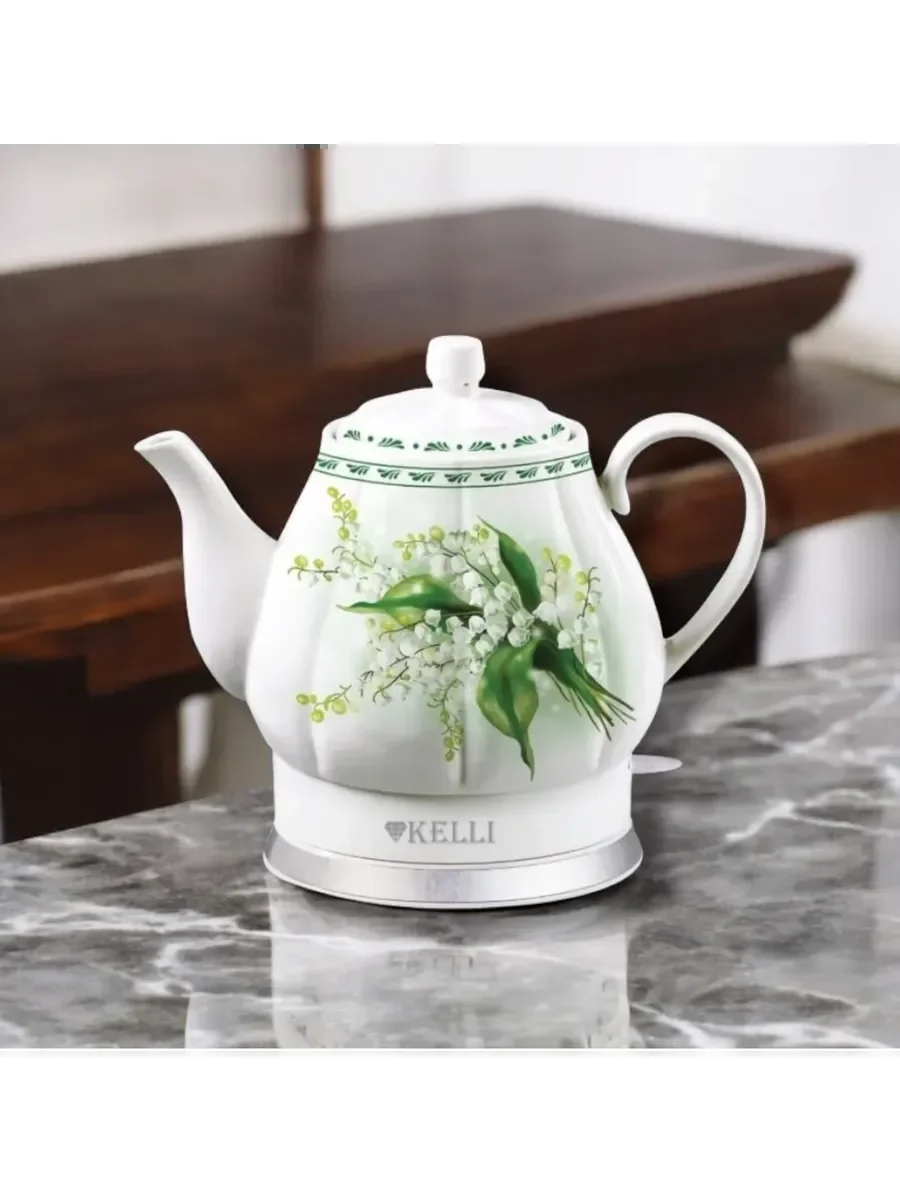 Чайник электрический керамика Kelli KL-1432, 2400 Вт, 1.7 л