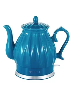 Чайник электрический керамический KELLI KL-1341 бирюзовый