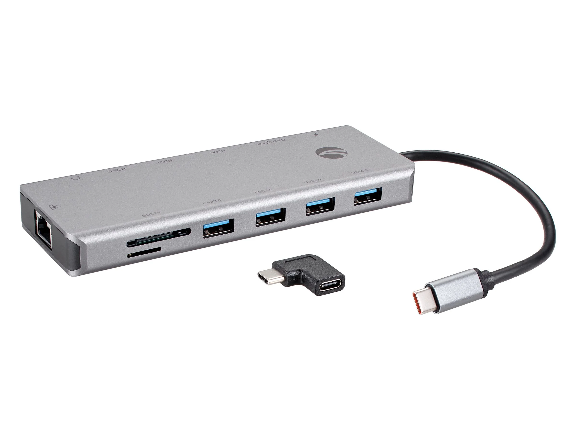 Адаптер TypeC -->(2HDMI+DP)4K*60Hz+3USB3.0+TC+USB2.0+RJ45+SD+TF+PD+audio+TCадаптер, VCOM <4706>