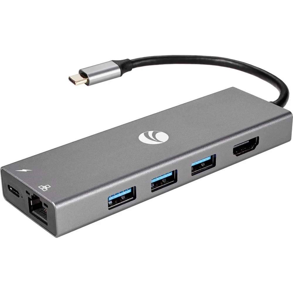 Адаптер Type-Cm --> 6в1 RJ-45+3USB3.0(f) +PD+HDMI1.4 Alum  Shell VCOM <CU459>