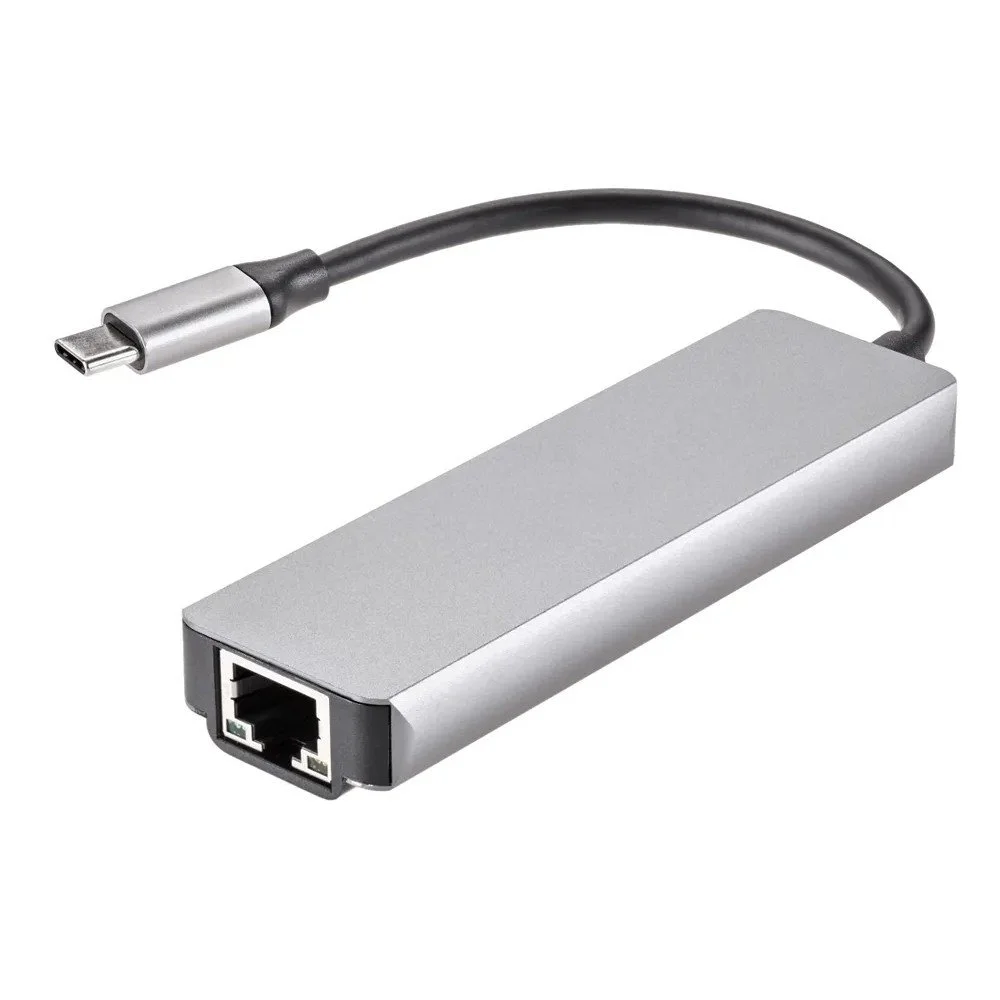 Адаптер USB 3.1 Type-Cm ->HDMI A(m) 4K@30Hz, RJ45, 2XUSB3.0, PD, iOpen <ACU435M>