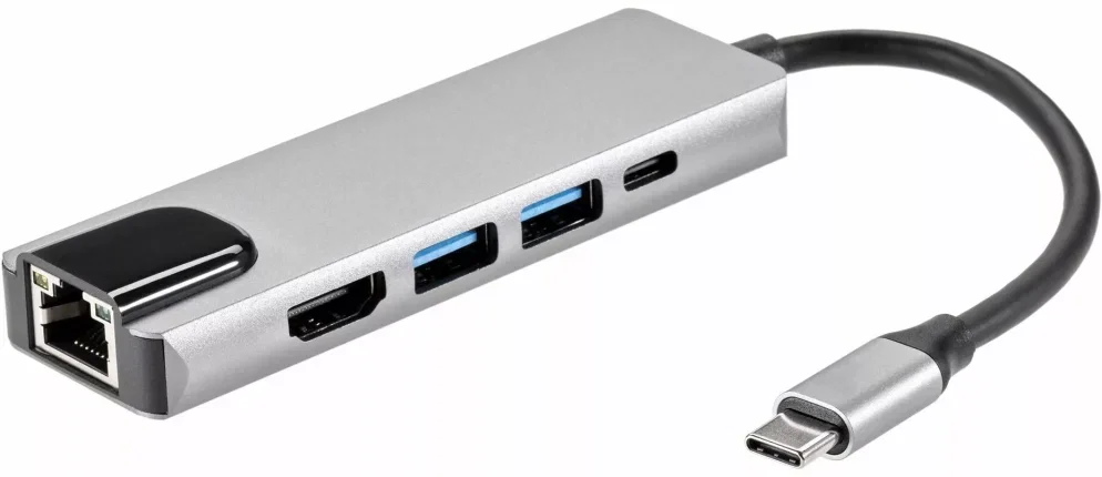 Адаптер USB 3.1 Type-Cm ->HDMI A(m) 4K@30Hz, RJ45, 2XUSB3.0, PD, iOpen <ACU435M>