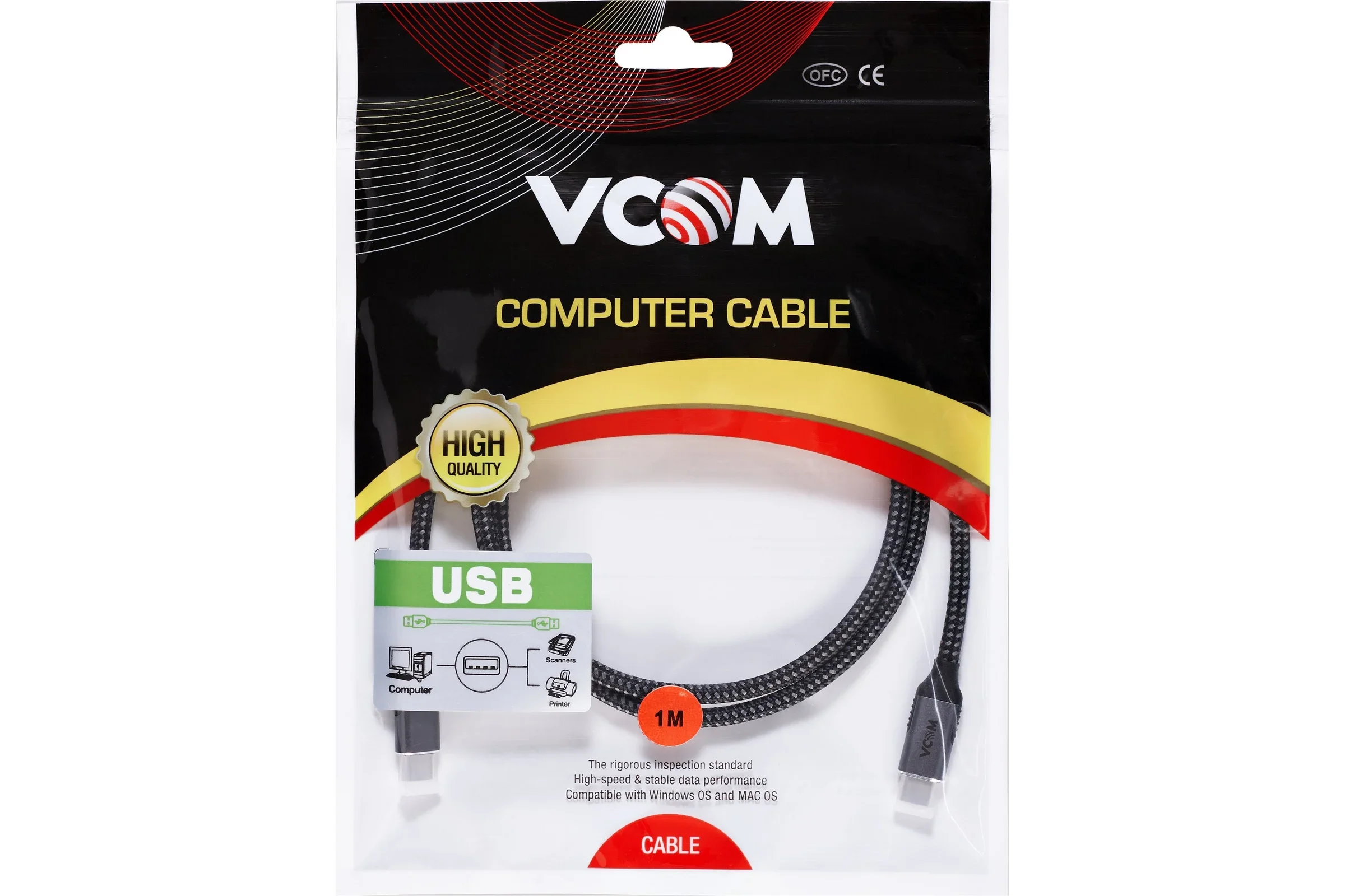 Кабель USB3.2 Gen2X2, CM->CM, 20Gbs, 100WT, 4KX60Hz, All shell, 1.8m  VCOM <CU420M-1.8M>