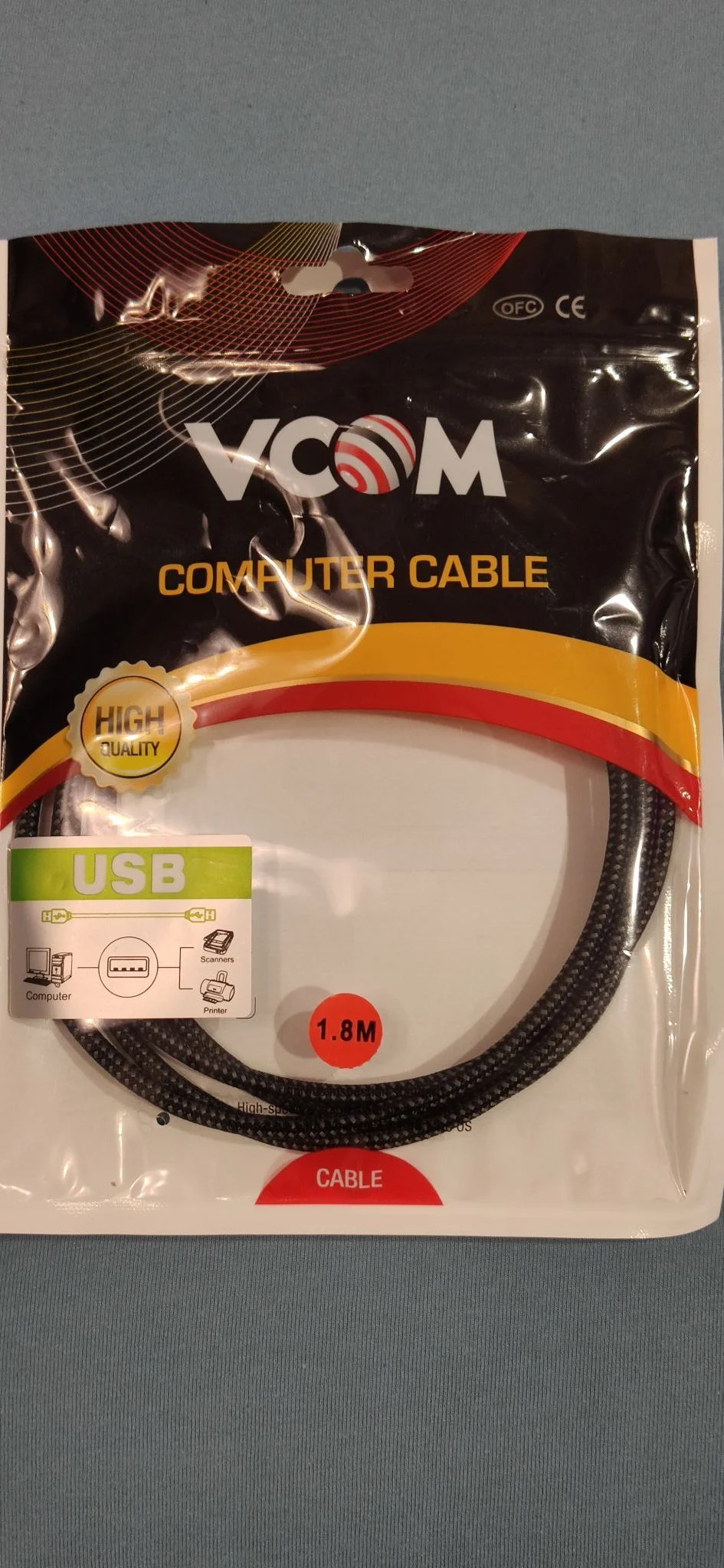 Кабель USB3.2 Gen2X2, CM->CM, 20Gbs, 100WT, 4KX60Hz, All shell, 1.8m  VCOM <CU420M-1.8M>