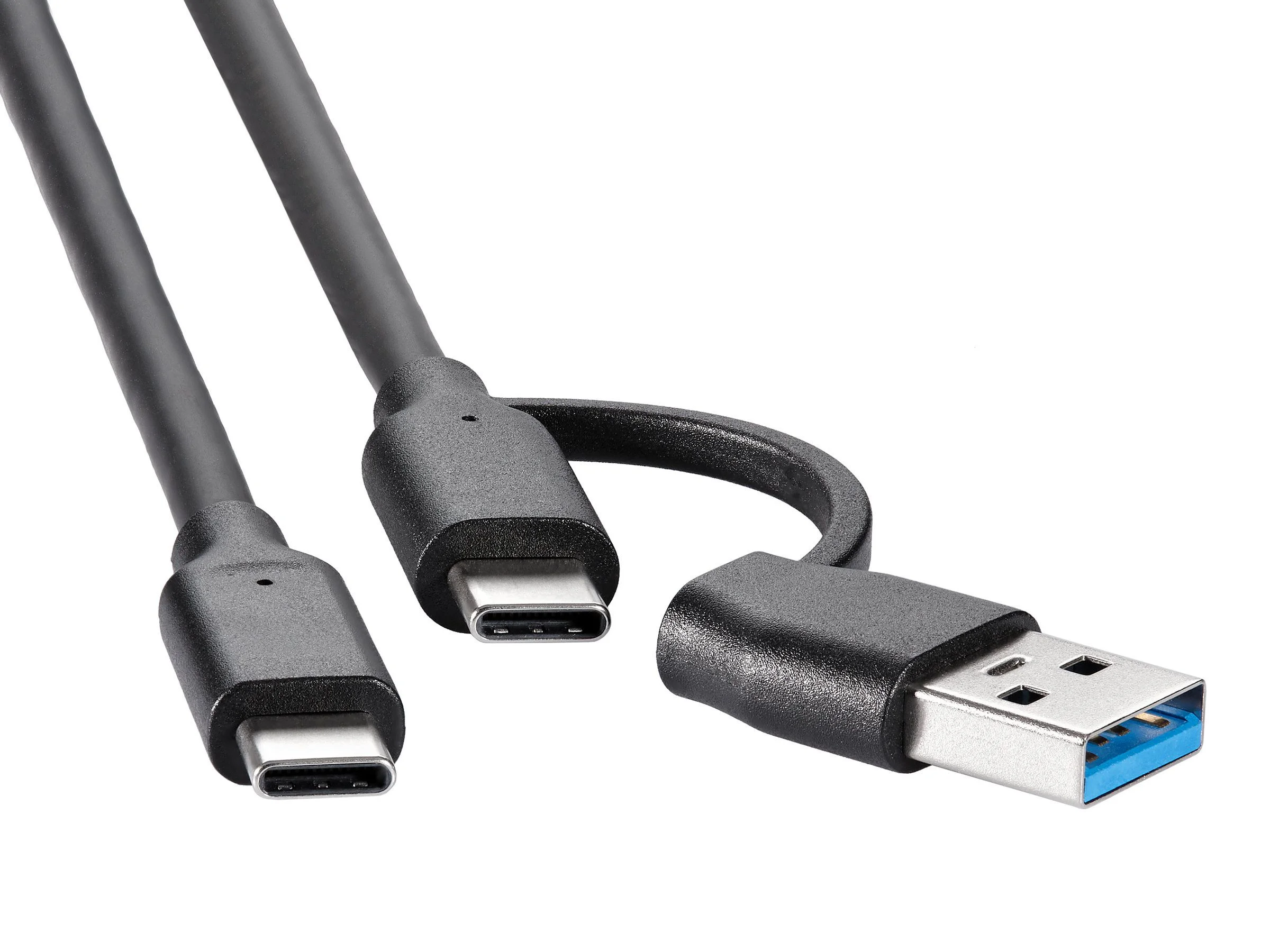 Кабель соединительный 2-in-1 USB-A/C to Type C,10Gbps, 0.3m медь Telecom <TUS716-0.3m>