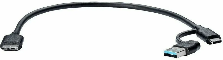Кабель соединительный 2-in-1 USBA+C to USB3.0 MicroBM 5Gbps, 0.3m медь Telecom <TUS714-0.3m>