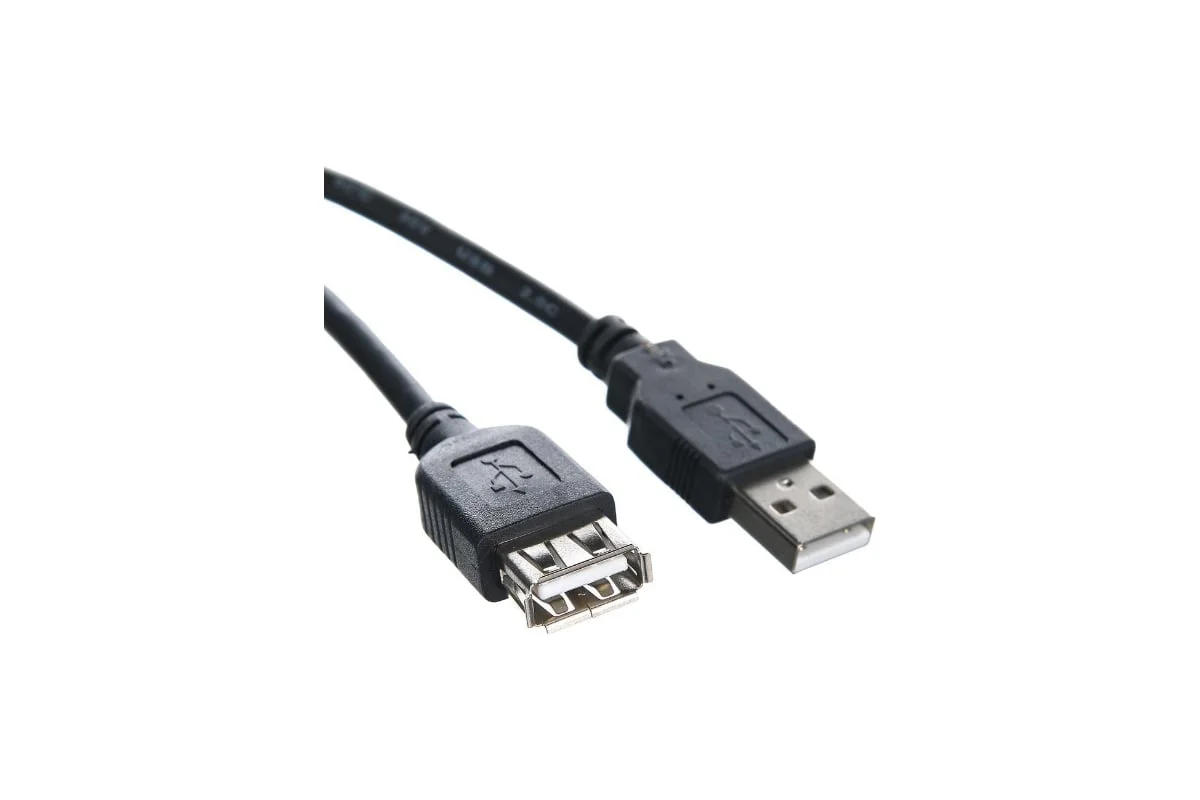 Кабель удлинительный TELECOM USB2.0 <Am-->Af> 1,5 м черный.