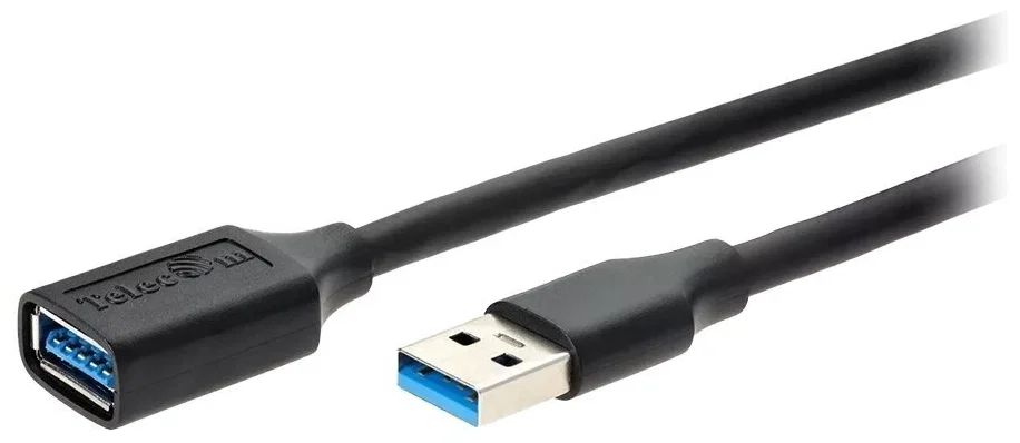Кабель удлинительный USB3.0 Am-Af 5m Telecom черный