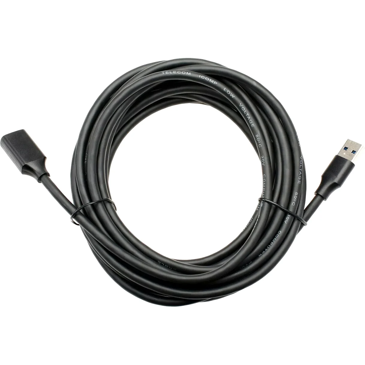 Кабель удлинительный USB3.0 Am-Af 0.5m Telecom черный