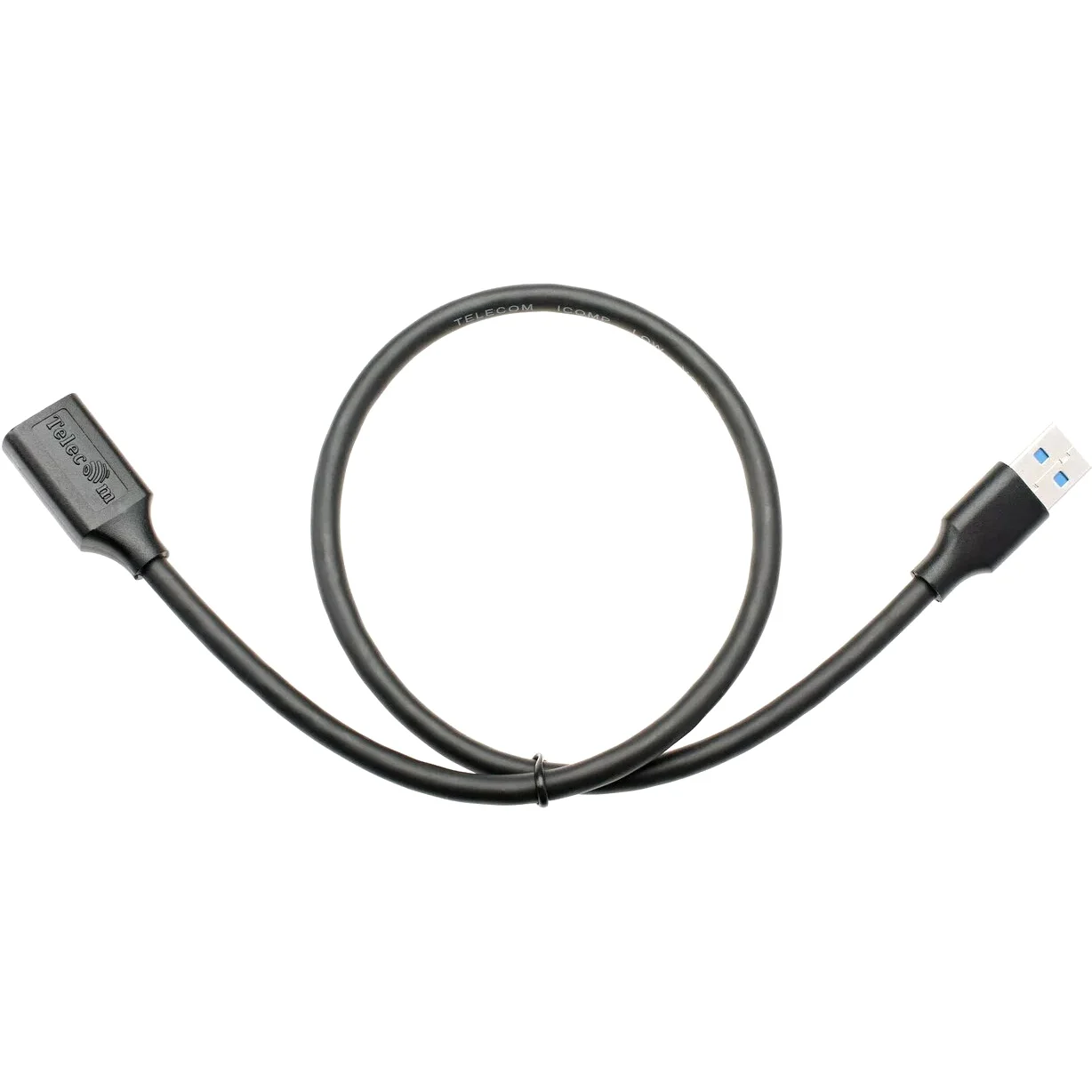 Кабель удлинительный USB3.0 Am-Af 0.5m Telecom черный
