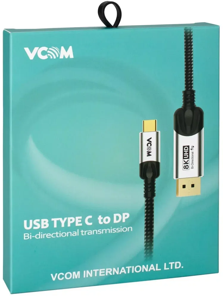 Кабель-адаптер DP A(m) <-->USB 3.1 Type-Cm,bi-direct, 8K@60Hz, 1.8m , VCOM <CU422VB-1.8>