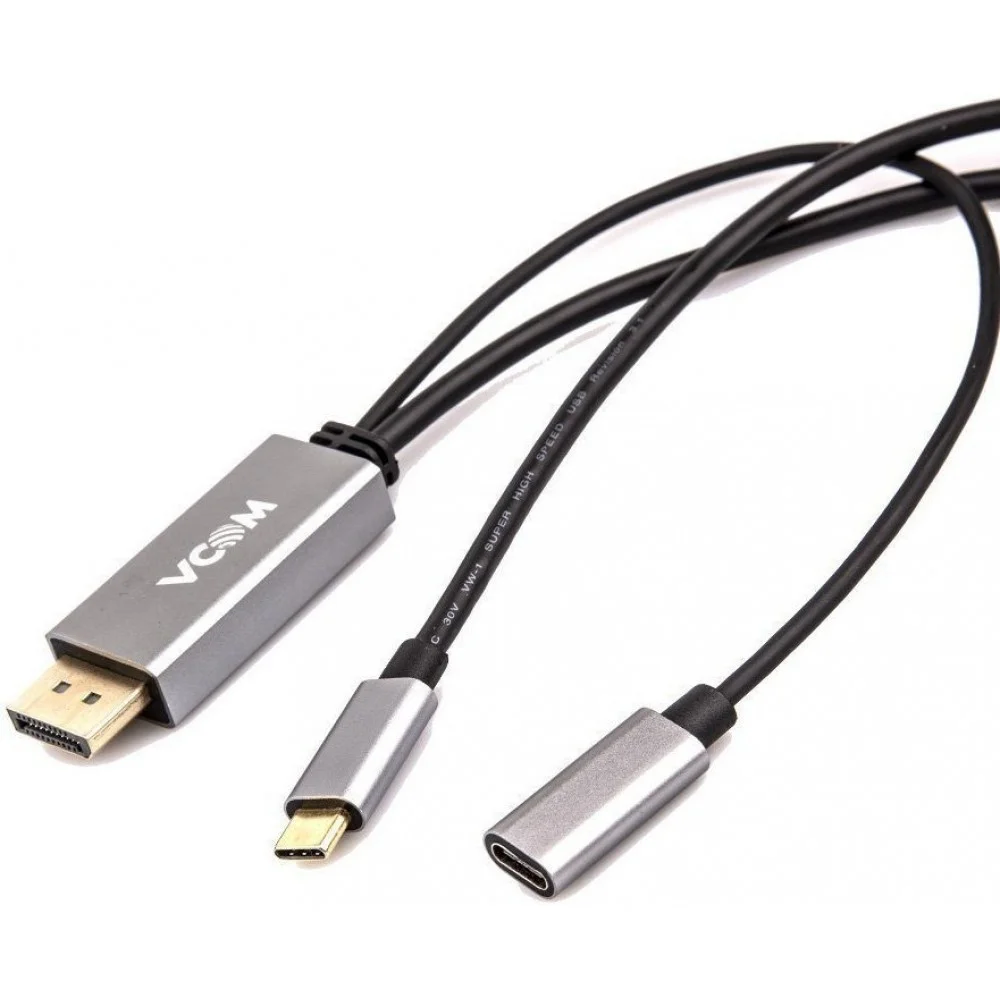 Кабель-адаптер USB 3.1 Type-Cm --> DP(m) 4K@60Hz, 1.8m , Aluminium Shell,VCOM <CU422MC-1.8M>