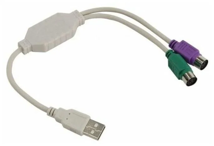 Кабель-адаптер USB A->2xPS/2 (адаптер для подключения PS/2 клавиатуры и мыши к USB порту) VCOM
