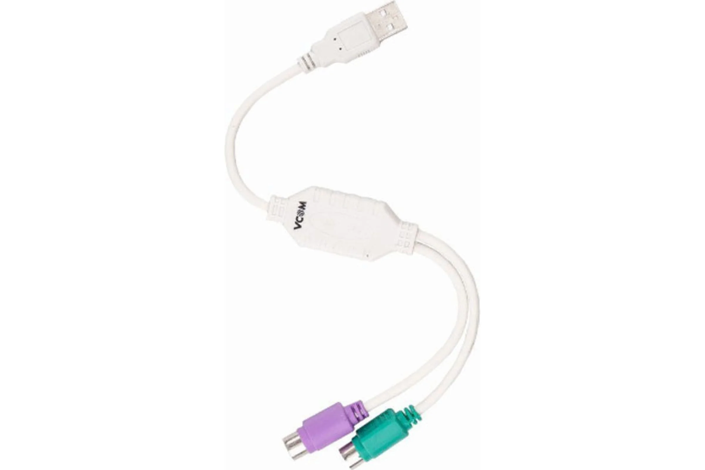 Кабель-адаптер USB A->2xPS/2 (адаптер для подключения PS/2 клавиатуры и мыши к USB порту) VCOM