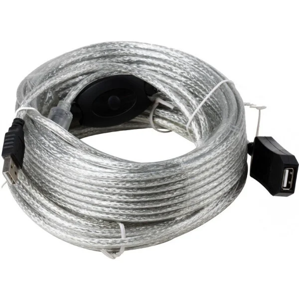 Кабель-адаптер USB2.0-repeater, удлинительный активный <Am-->Af> 15м Aopen/Qust <ACU823-15M>
