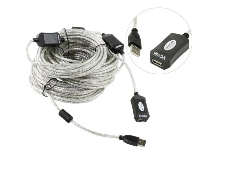 Кабель-адаптер USB2.0-repeater, удлинительный активный <Am-->Af> 25м медь VCOM <VUS7049-25M>