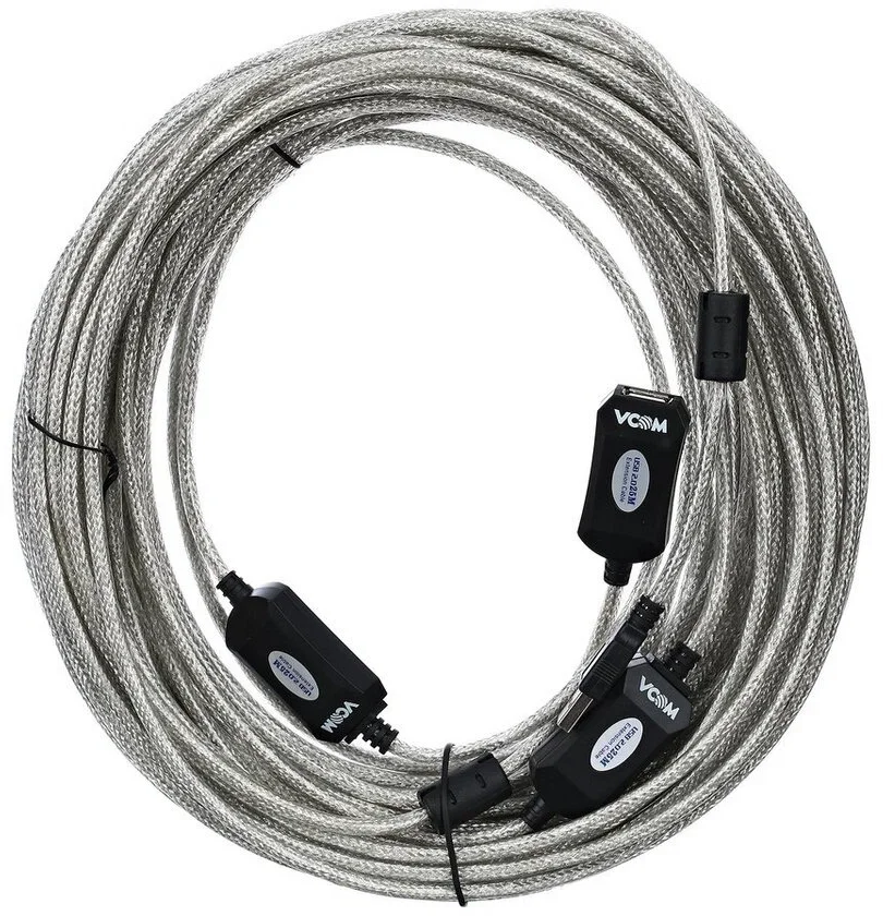 Кабель-адаптер USB2.0-repeater, удлинительный активный <Am-->Af> 25м медь VCOM <VUS7049-25M>