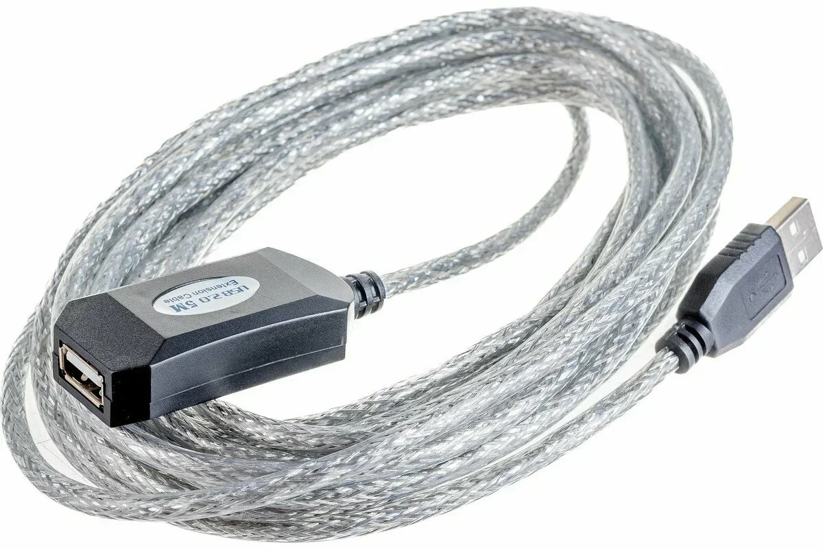 Кабель-адаптер USB2.0-repeater, удлинительный активный <Am-->Af> 5м Aopen/Qust <ACU823-5M>