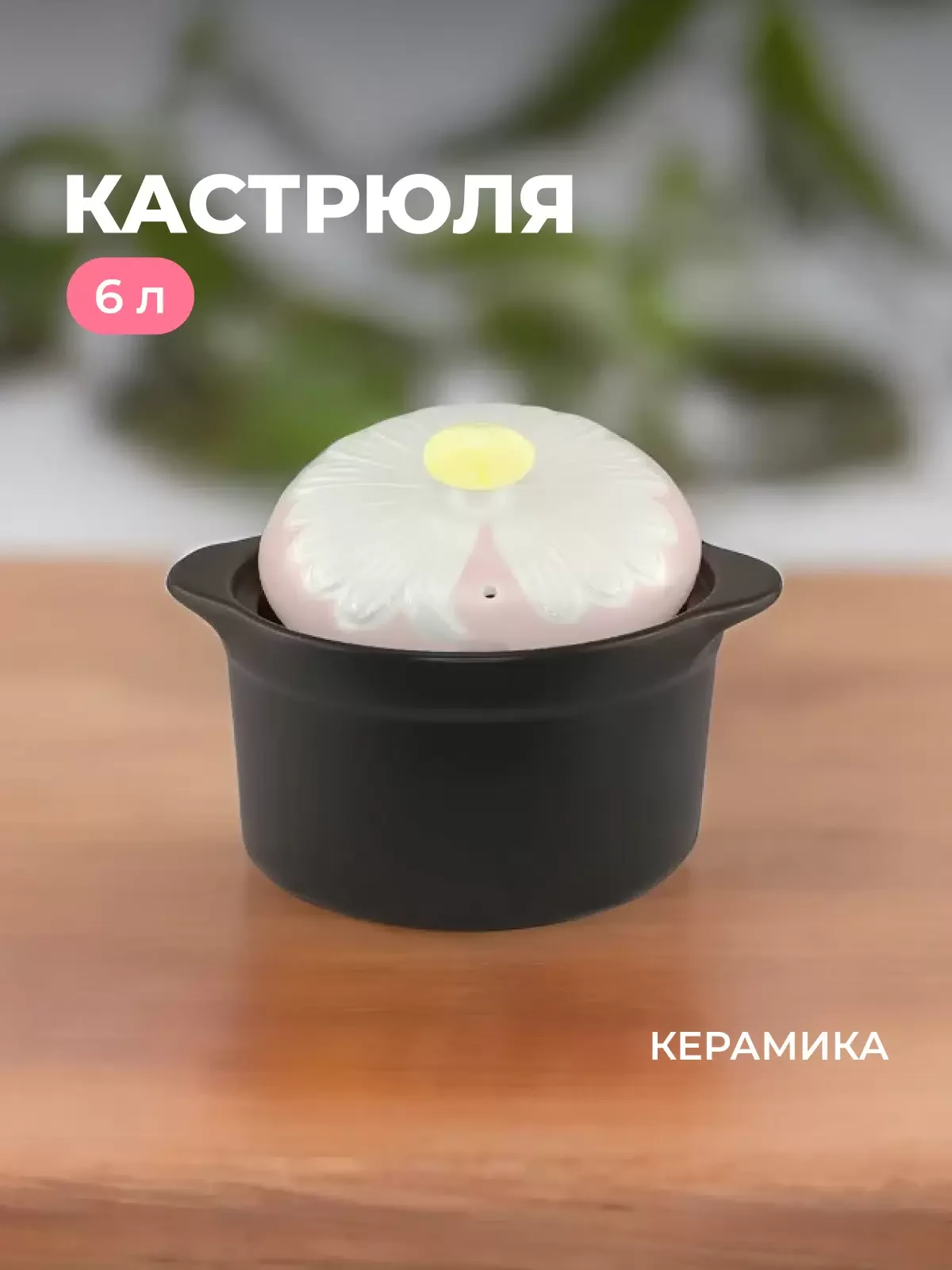 133-204 Кастрюля 6л. с крышкой FIORE в под.уп.(х4)