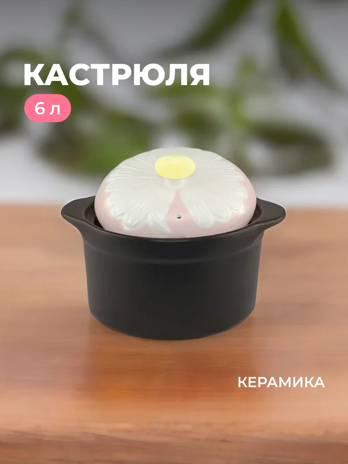 133-205 Кастрюля 6л. с крышкой FIORE в под.уп.(х4)