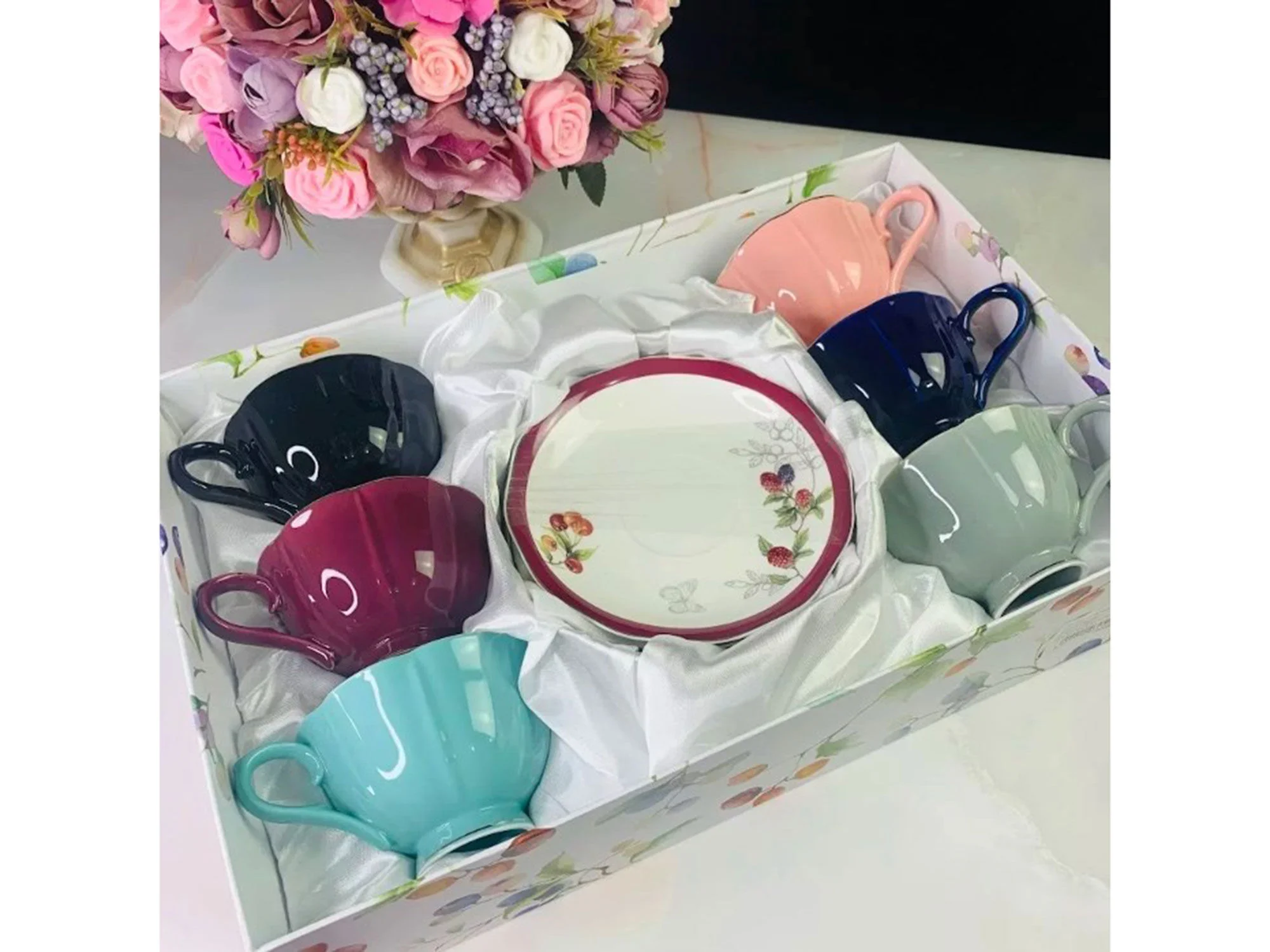 133-382 Чайный набор 12пр.250мл WOOD в под.уп.(х6)Фарфор