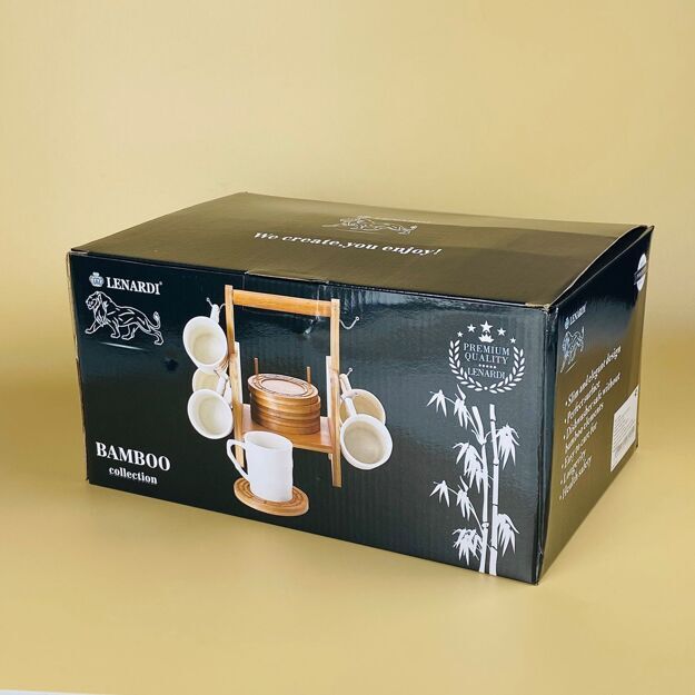 140-152 Чайный набор 12пр. 260мл на подставке BAMBOO в под.уп.(х8)